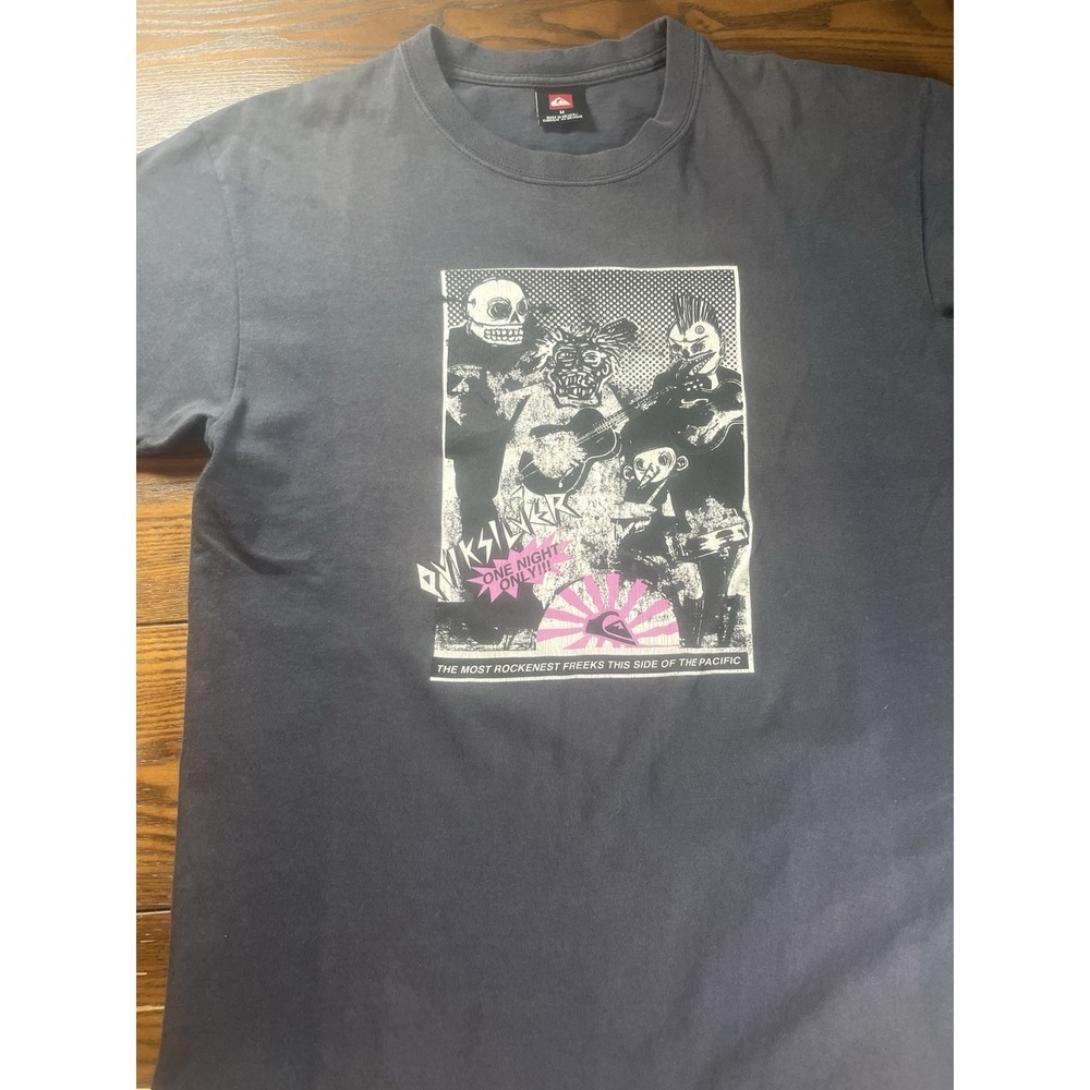 Vtg Y2K Quicksilver Punk Rock Art Rockenest Freeks Black Shirt M Skate Grunge